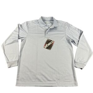 Elbeco Polo Shirt Mens Medium Blue Long Sleeve Work  Ufx Tactical Uniform K5143